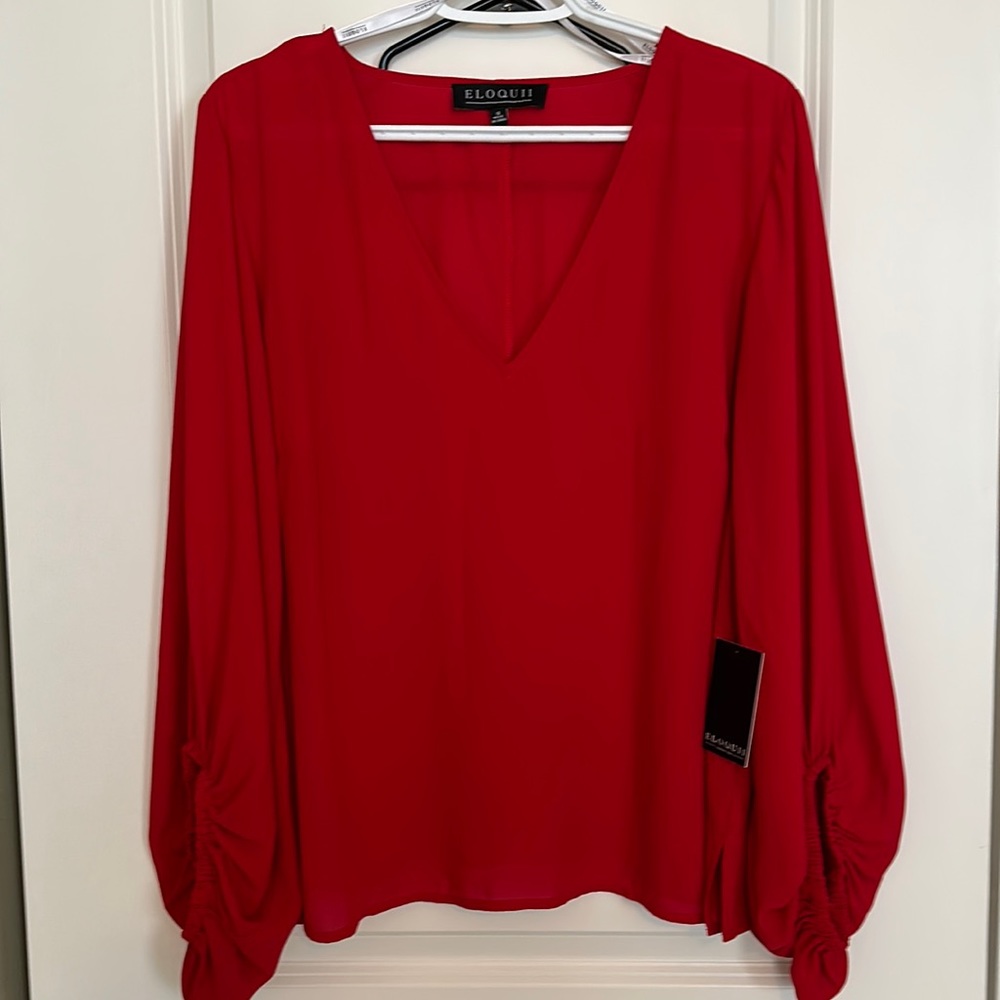 Eloquii red women’s blouse. Size 16. Never worn.